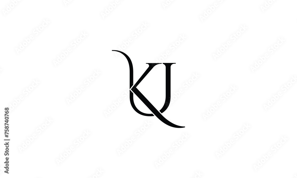 KU, UK, K, U, Abstract Letters Logo Monogram KU, UK, K, U, Abstract Letters Logo Monogram