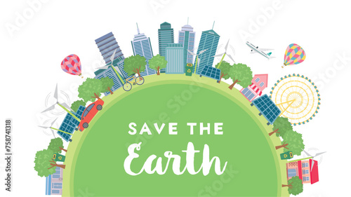 エコな街並み　地球を守ろう