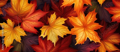 Autumn leaves seamless background for various design purposes © Lasvu