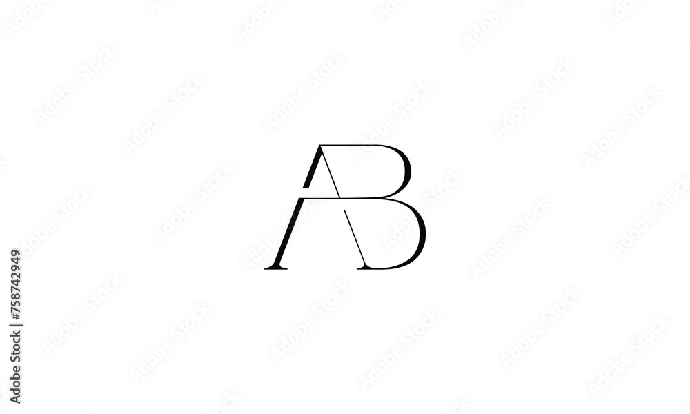 AB, BA, A, B, Abstract Letters Logo monogram