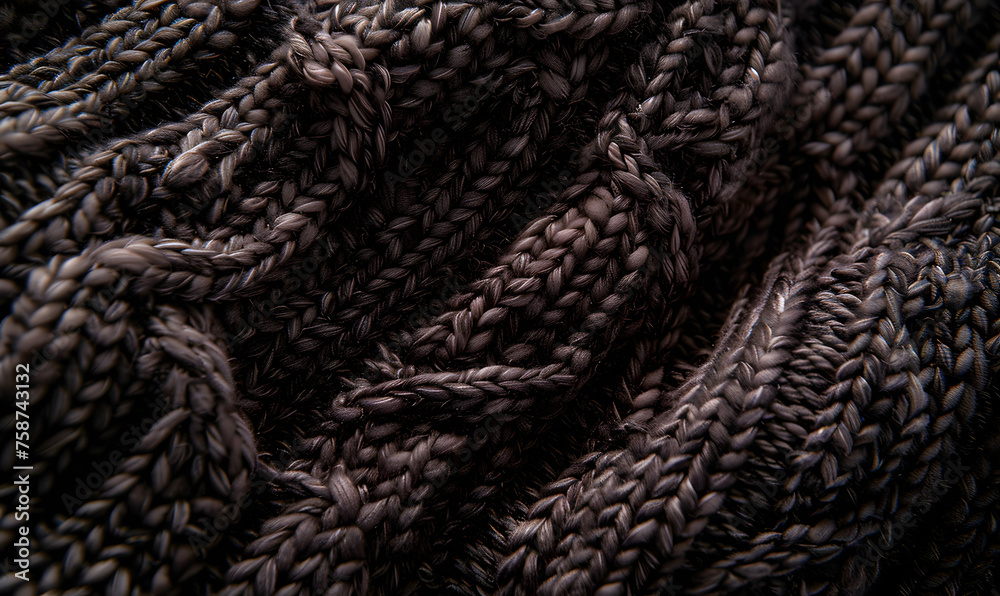 Close-up of the texture of a knitted sweater, Generative AI Close-up of the texture of a knitted sweater, Generative AI