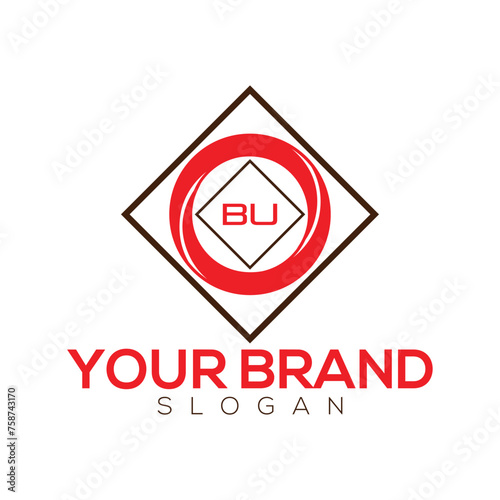 Free Download BU Letter Logo Design with Square shape design - GFXLoad