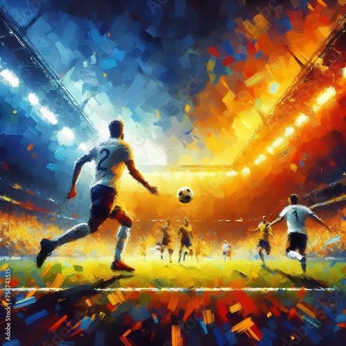 soccer game in impressionism © Wolney