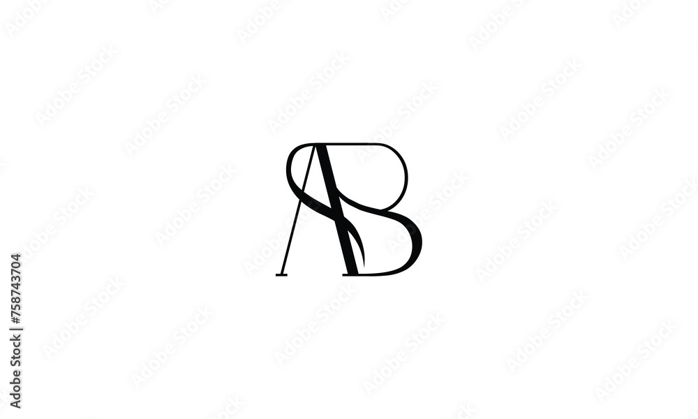 AB, BA, A, B, Abstract Letters Logo monogram AB, BA, A, B, Abstract Letters Logo monogram