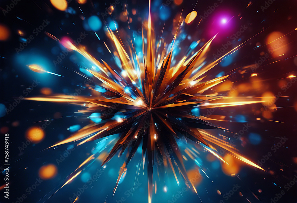 Fototapeta premium Colourful exploding Star stock illustrationStar Shape Backgrounds Congratulating Exploding Celebration