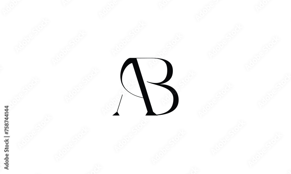 AB, BA, A, B, Abstract Letters Logo monogram AB, BA, A, B, Abstract Letters Logo monogram