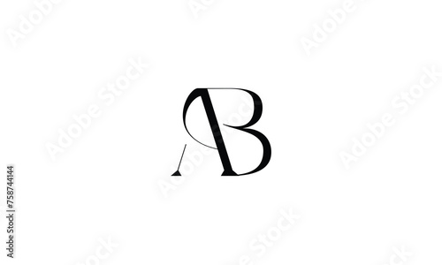 AB, BA, A, B, Abstract Letters Logo monogram