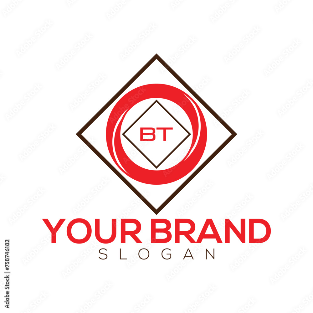 Alphabet letter BT creative logo design Alphabet letter BT creative logo design