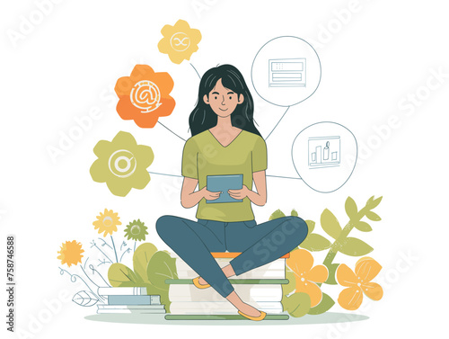  A customer service representative uses artificial intelligence-powered software to answer frequently asked questions and guide customers to the appropriate resources. 
