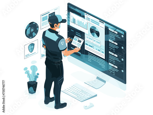  A cybersecurity specialist investigates a suspicious email analyzing its source content and attachments to identify potential phishing attempts.  photo