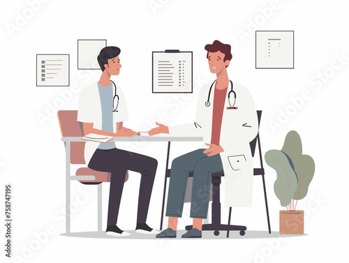  A doctor explains treatment options to a patient with chronic illness empowering them to participate in decision-making and manage their health. 