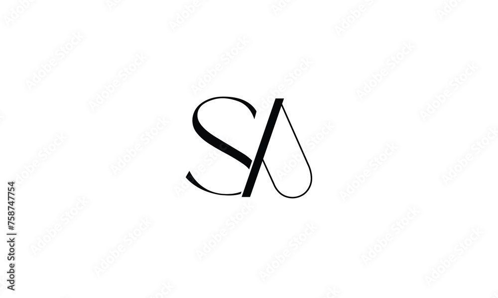 SA, AS, S, A, Abstract letters Logo monogram SA, AS, S, A, Abstract letters Logo monogram