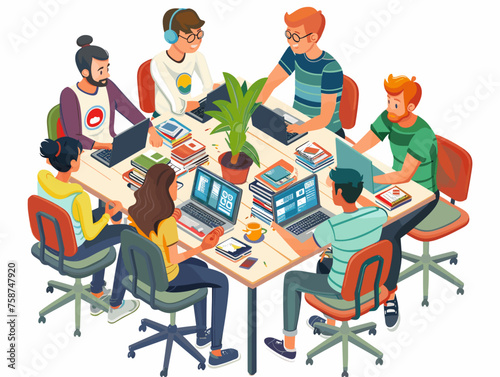  A group of tech enthusiasts attend a local hackathon collaborating on innovative software solutions within a limited timeframe. 