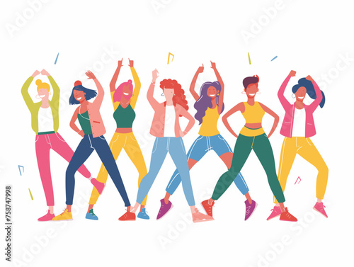  A group participates in a dance fitness class enjoying music and movement while improving cardiovascular health. 