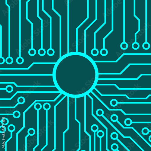 Abstract microchip background. Background with lines of circles and squares.