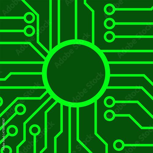 Abstract microchip background. Background with lines of circles and squares.