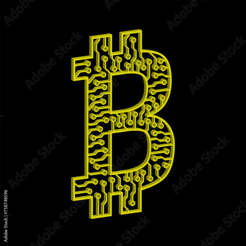 Bitcoin vector. Electronic money. Abstract Bitcoin. Electronic business bitcoin.