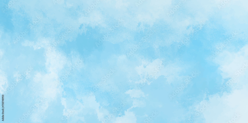 Abstract sky background. Blue and white pastel color sky. Sky with clouds. elegant design wallpaper. - obrazy, fototapety, plakaty 