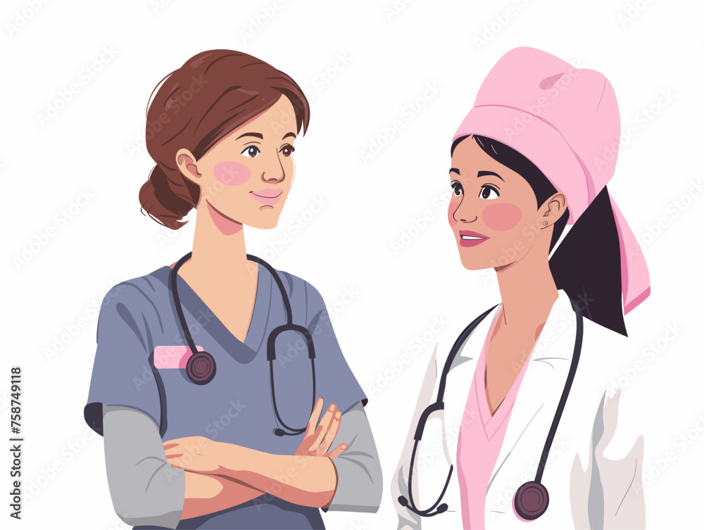 A nurse demonstrates self-examination techniques for breast cancer detection empowering women to take charge of their health. A nurse demonstrates self-examination techniques for breast cancer detection empowering women to take charge of their health.