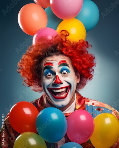 portrait of a funny clown man.