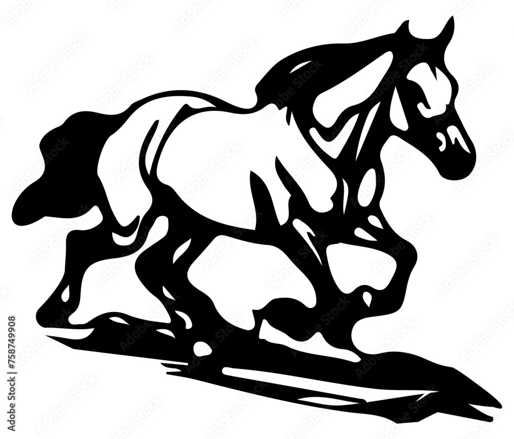 Obraz premium horse on white