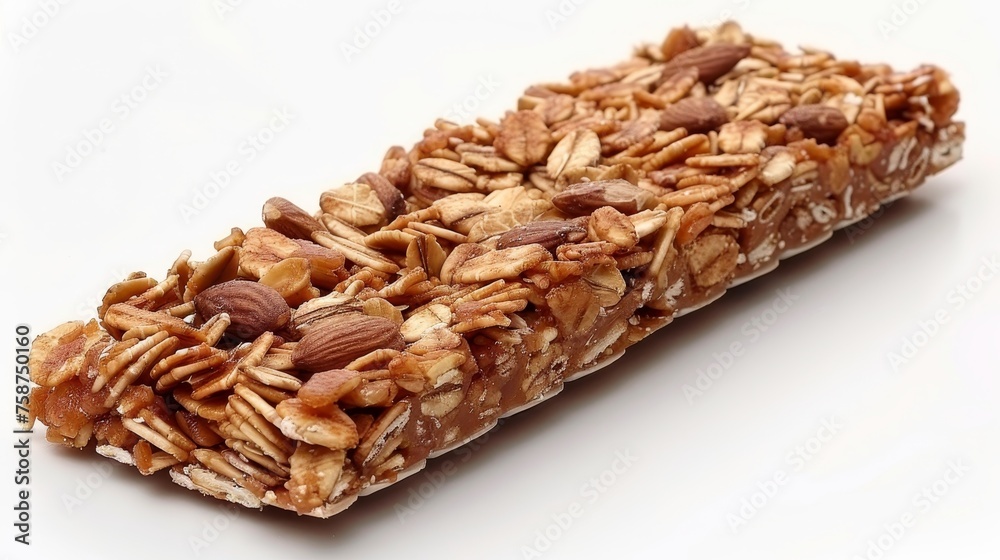 Granola bars on white isolated background, food items isolated on white for clarity Granola bars on white isolated background, food items isolated on white for clarity