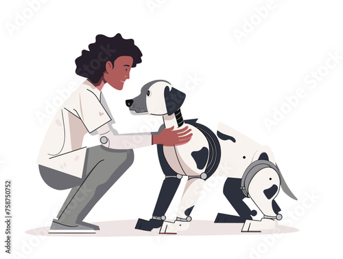  A team of researchers trains a robotic dog to assist with therapy sessions providing emotional support and companionship to individuals in need. 