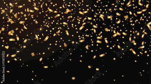 Gold confetti celebration isolated on dark background