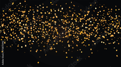 Gold confetti celebration isolated on dark background