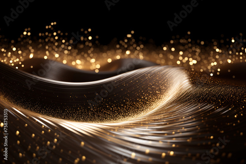 Black gold abstract background, abstract black gold background design line style