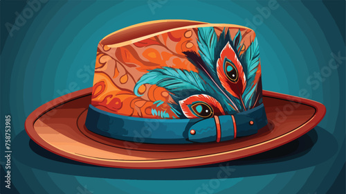 illustration hat with elegant colors and cool design photo