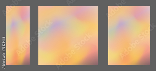 A set of templates with a colorful background. Colorful gradient with blur. The effect of liquid art and smooth flow of color.