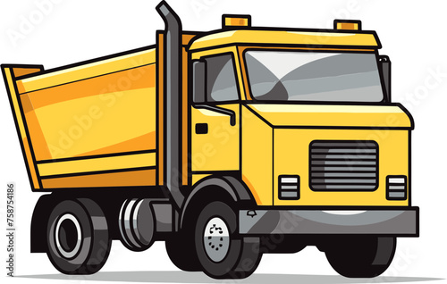 Detailed Dump Truck Vector Illustration for Brochures