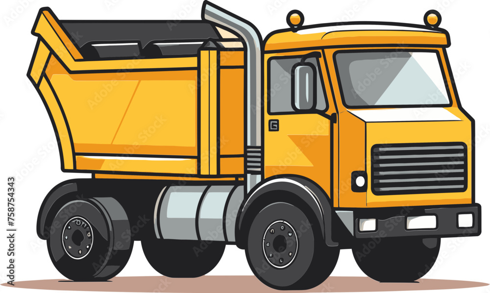 Industrial Dump Truck Vector Illustration for Trade Show Booths