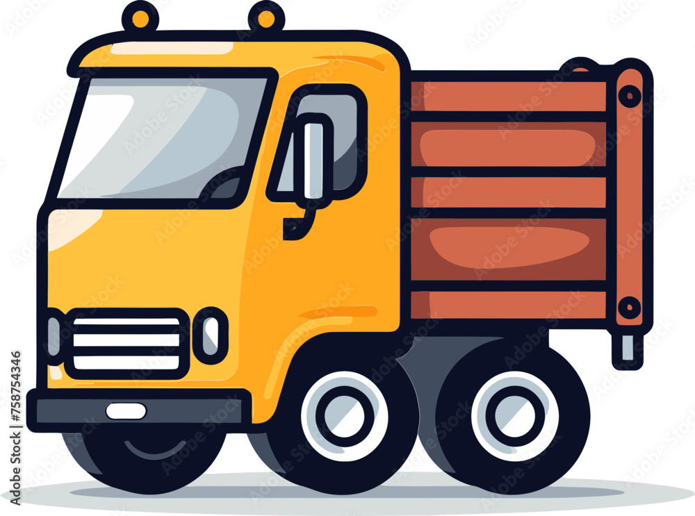 Detailed Dump Truck Vector Illustration for Conceptual Art