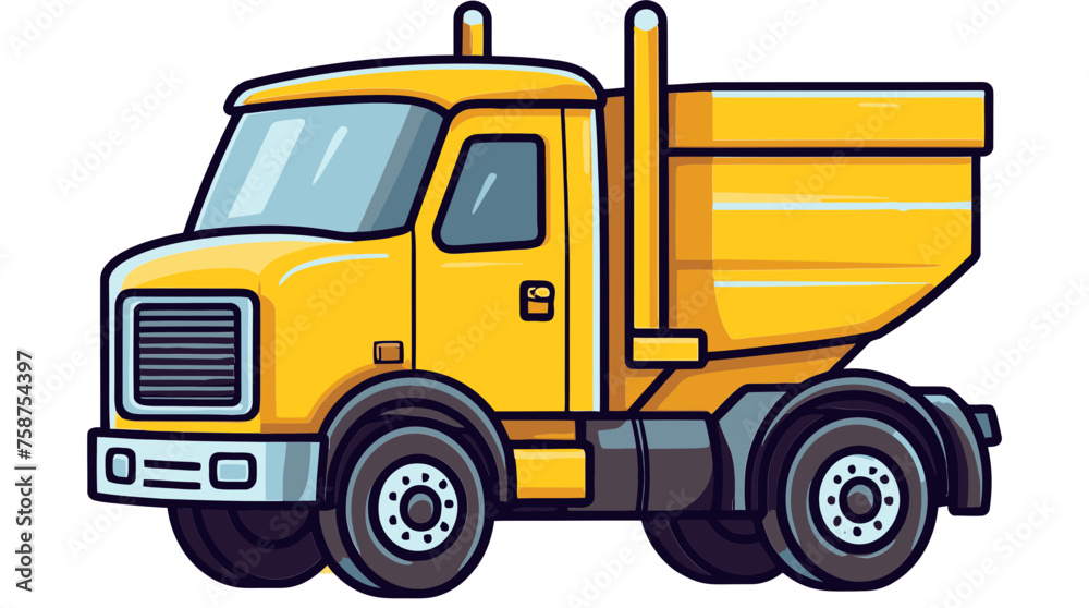 Dynamic Dump Truck Vector Illustration for Mobile Apps
