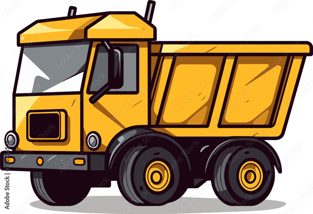 Dynamic Dump Truck Vector Illustration for Print Advertisements