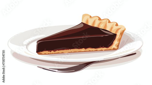 illustration of the piece of the chocolate bisquit 