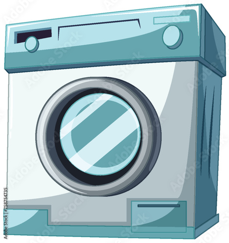 Vector illustration of a standalone washing machine