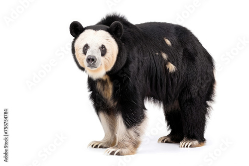 A majestic Tian Shan bear with white claws on a white background photo