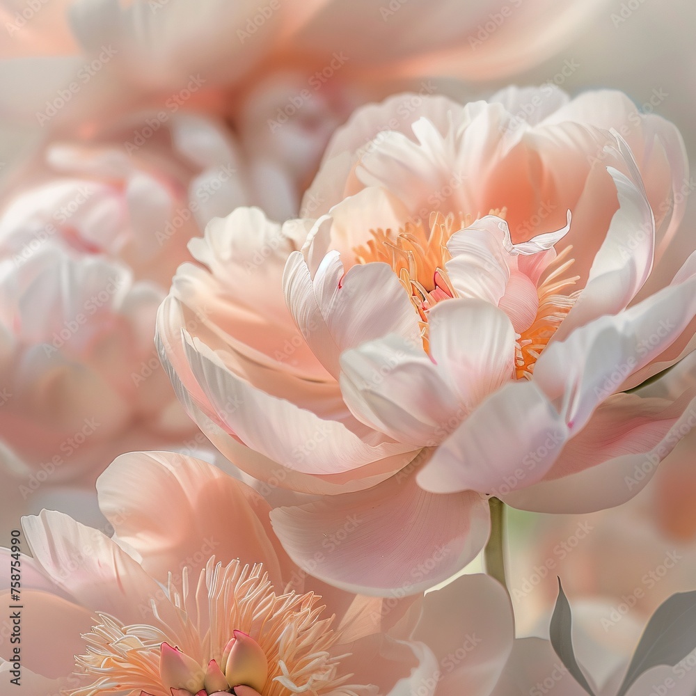 Pink Peonies in Full Bloom A Celebration of Spring's Delicate Beauty Generative AI