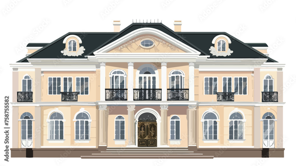 The front of the house flat vector isolated on white