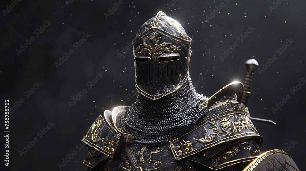 Gothic Knight Armor A Medieval Marvel for Modern Fashion Generative AI - obrazy, fototapety, plakaty 