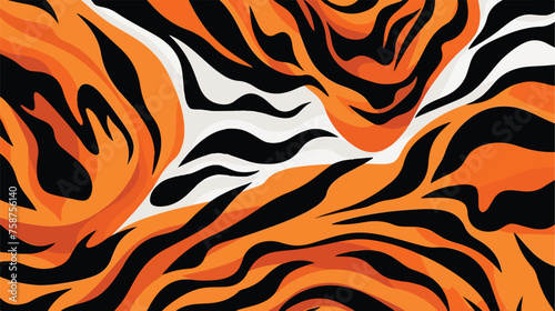 Tiger texture abstract background flat vector photo