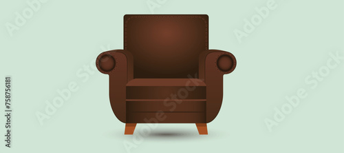 armchair on white free vector