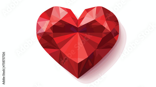 Vector abstract illustration of ruby Hearts symbol.