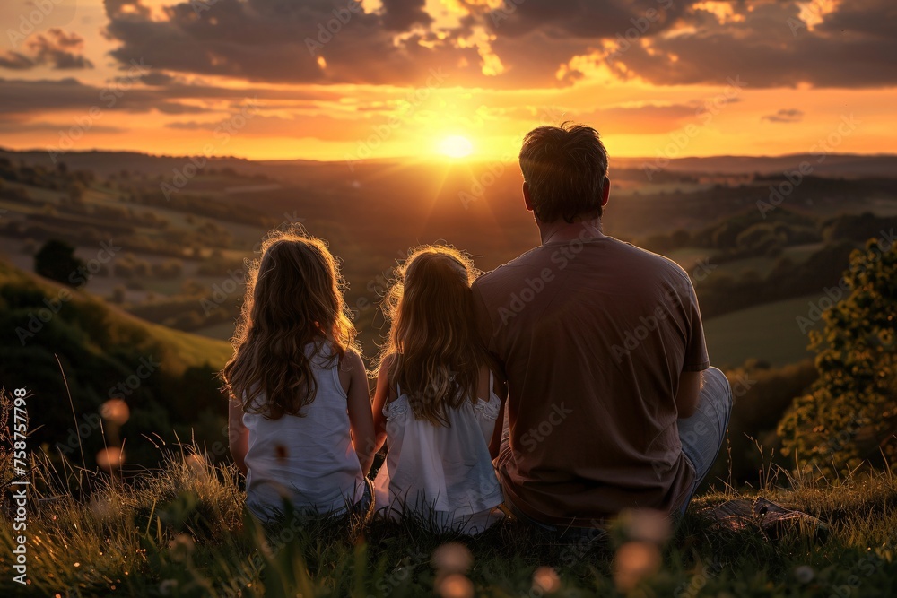 Sunset Family Moment Generative AI