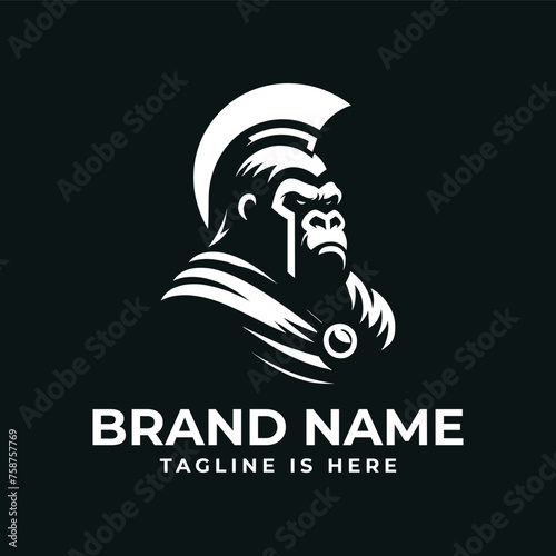 Gorilla spartan warrior logo
