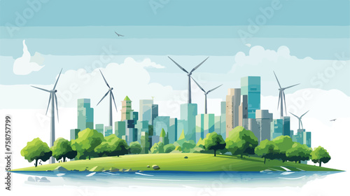 Vector illustration clean energy concept save environment 