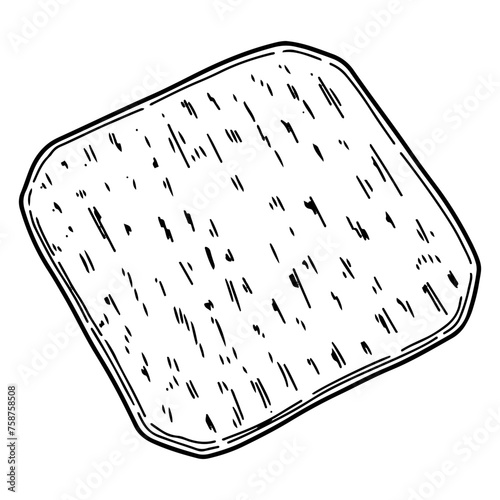 Cookie cracker sketch. Snack food. Dry crispy baked goods. Hand drawn vector illustration.